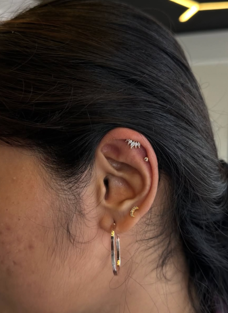 Marquise Cluster & Crescent Moon