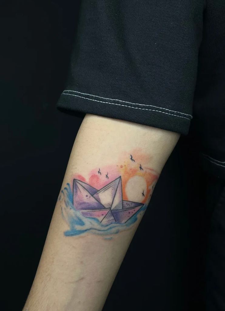 Watercolor Paper Boat
